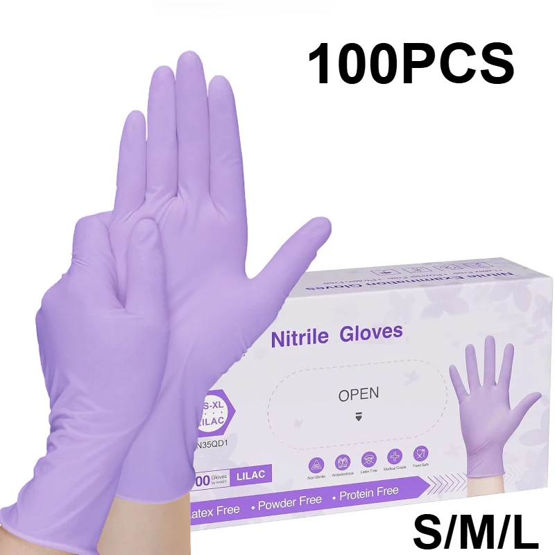 Nitrile Mechanic Glove - Gants jetables en Nitrile violet, 10