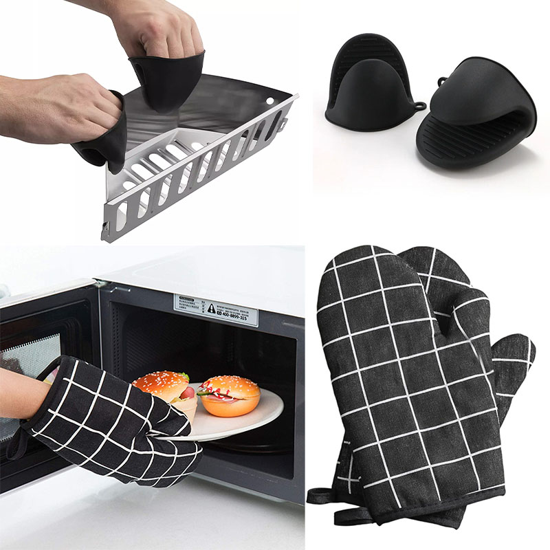 Oven Mitt Silicone - Mitaines de four en silicone coordonnantes,
