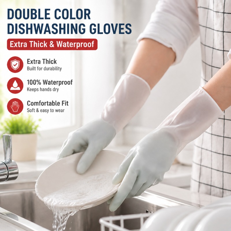 Dish Glove Rubber - Gants de vaisselle en PVC bicolores