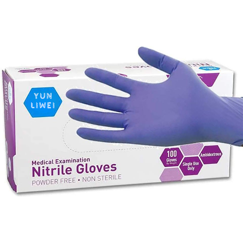 Exam Glove Nitrile - Gants en nitrile souple violet, jetables,