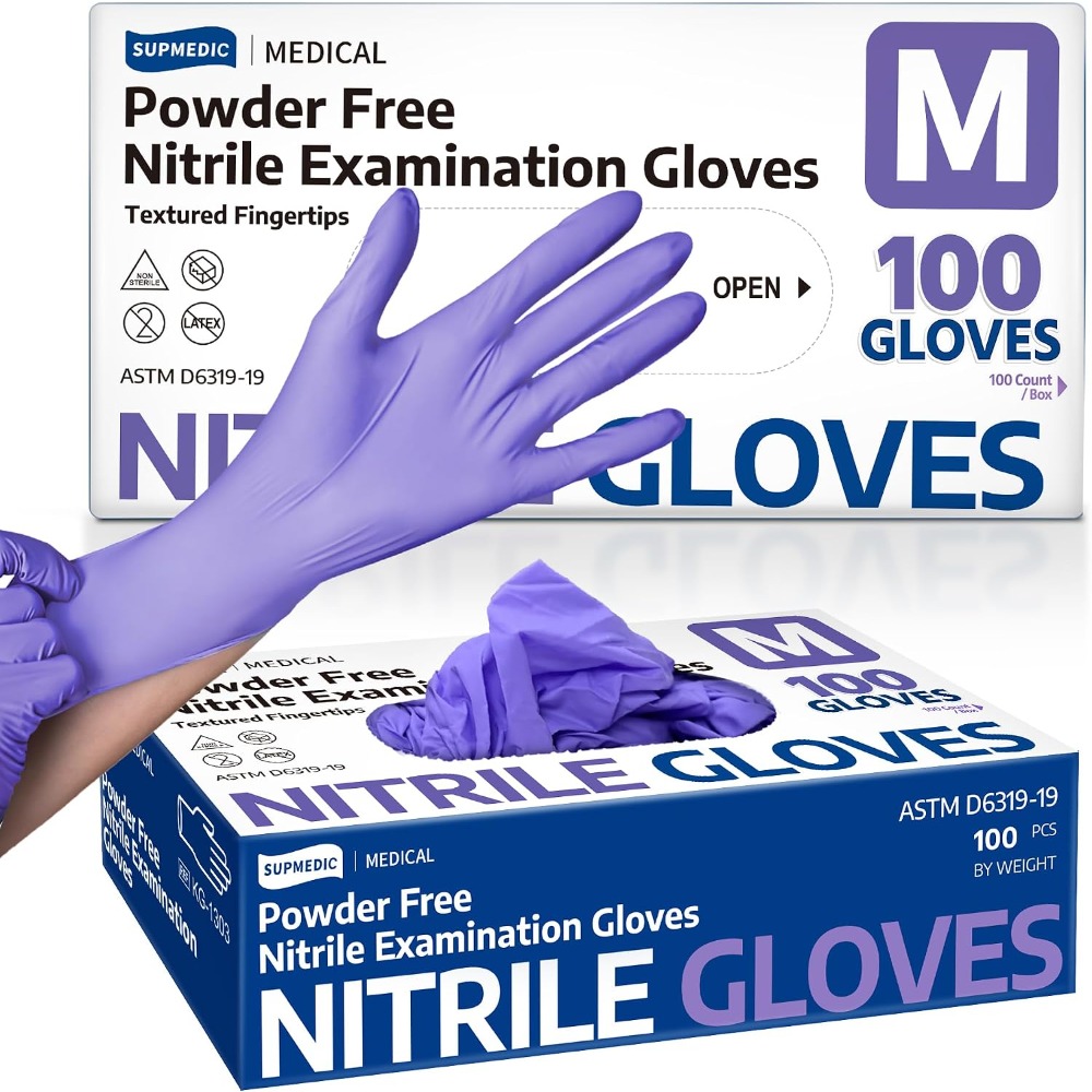 Exam Glove Nitrile - Gants médicaux jetables en nitrile, 100