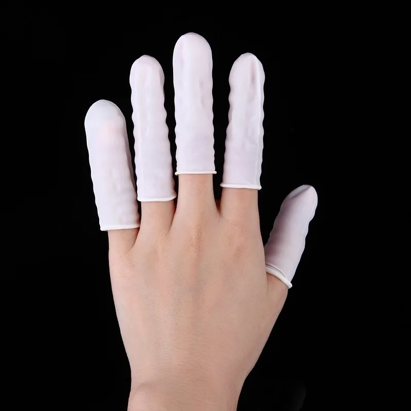 Latex Disposable Glove - 100 Protège-doigts jetables en latex blancs,
