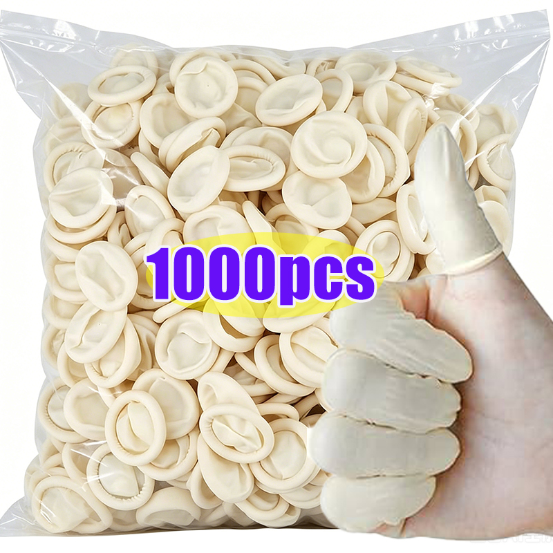Latex Disposable Glove - 1000 pièces de protège-doigts jetables blancs,