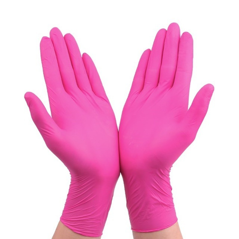 Nitrile Mechanic Glove - Gants en Nitrile jetables rose noir,