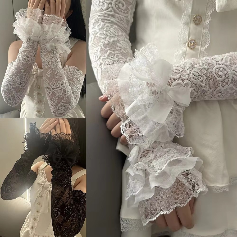 Fingerless Glove Knit - Gants sans doigts en dentelle ajourée