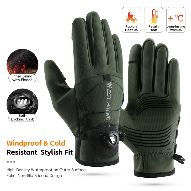 Winter Glove Insulated - Gants de vélo d'hiver magnétiques à