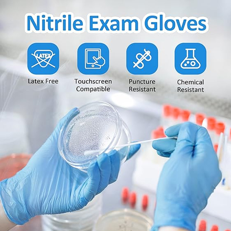 Exam Glove Nitrile - Gants en nitrile bleus de qualité