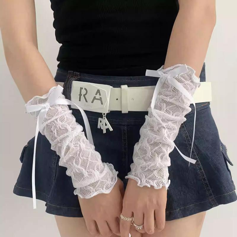 Fingerless Glove Knit - Gants en dentelle élastique sans doigts,