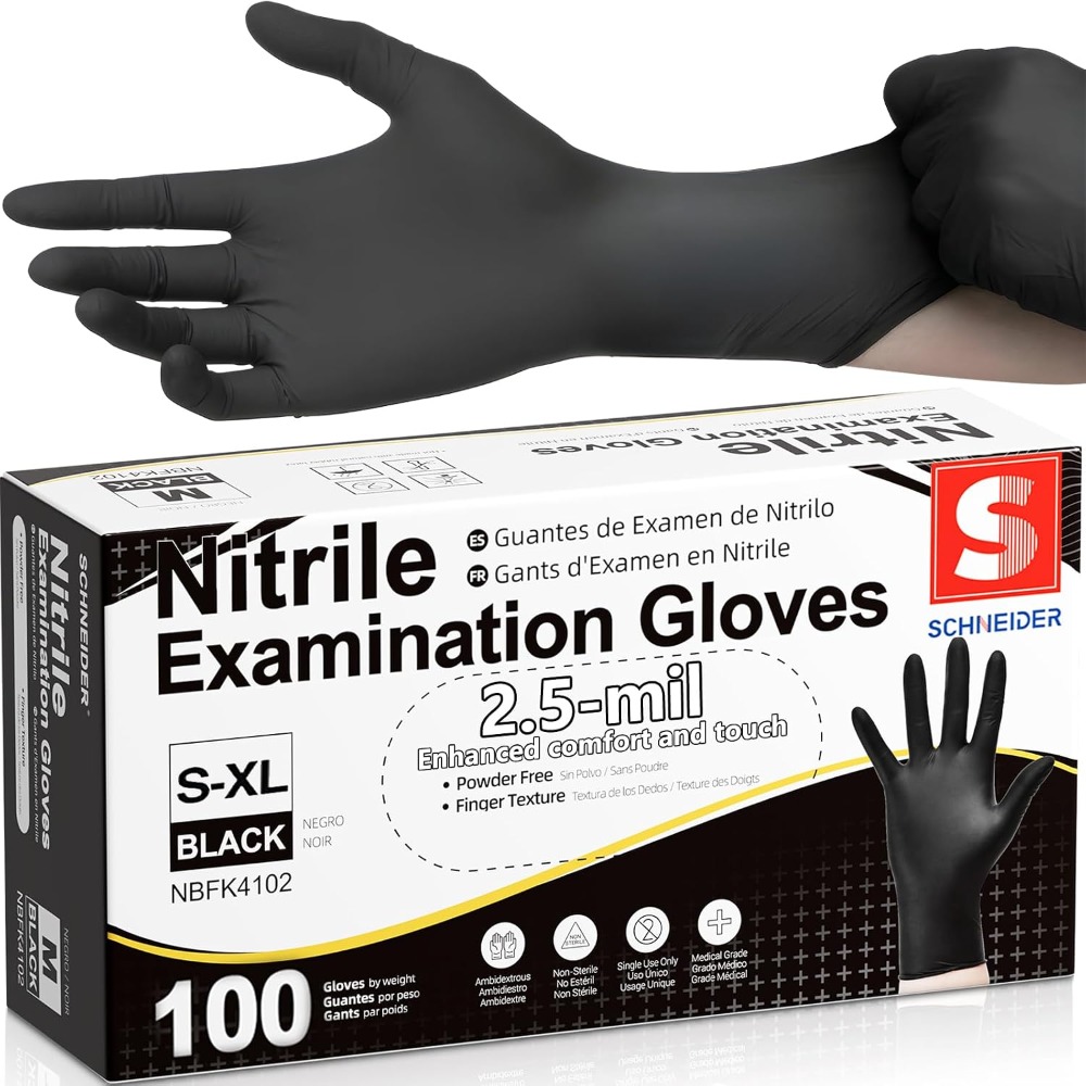 Gants en nitrile noirs jetable - Exam Glove Nitrile avis et prix