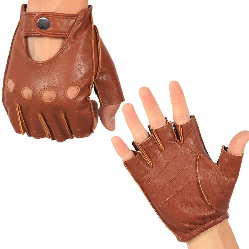 Gants semi-doigts en cuir véri - Leather Driving Glove avis et prix