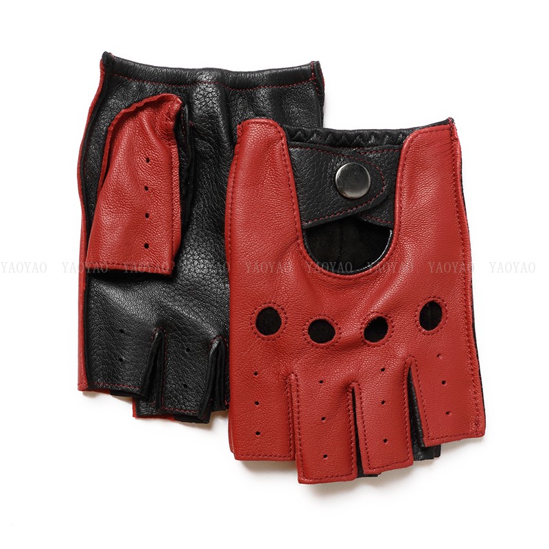 Gants fins à demi-doigts en cu - Leather Driving Glove avis et prix