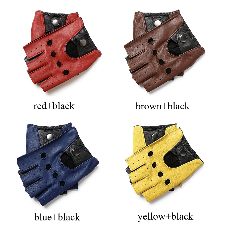 Gants fins à demi-doigts en cu - Leather Driving Glove avis et prix