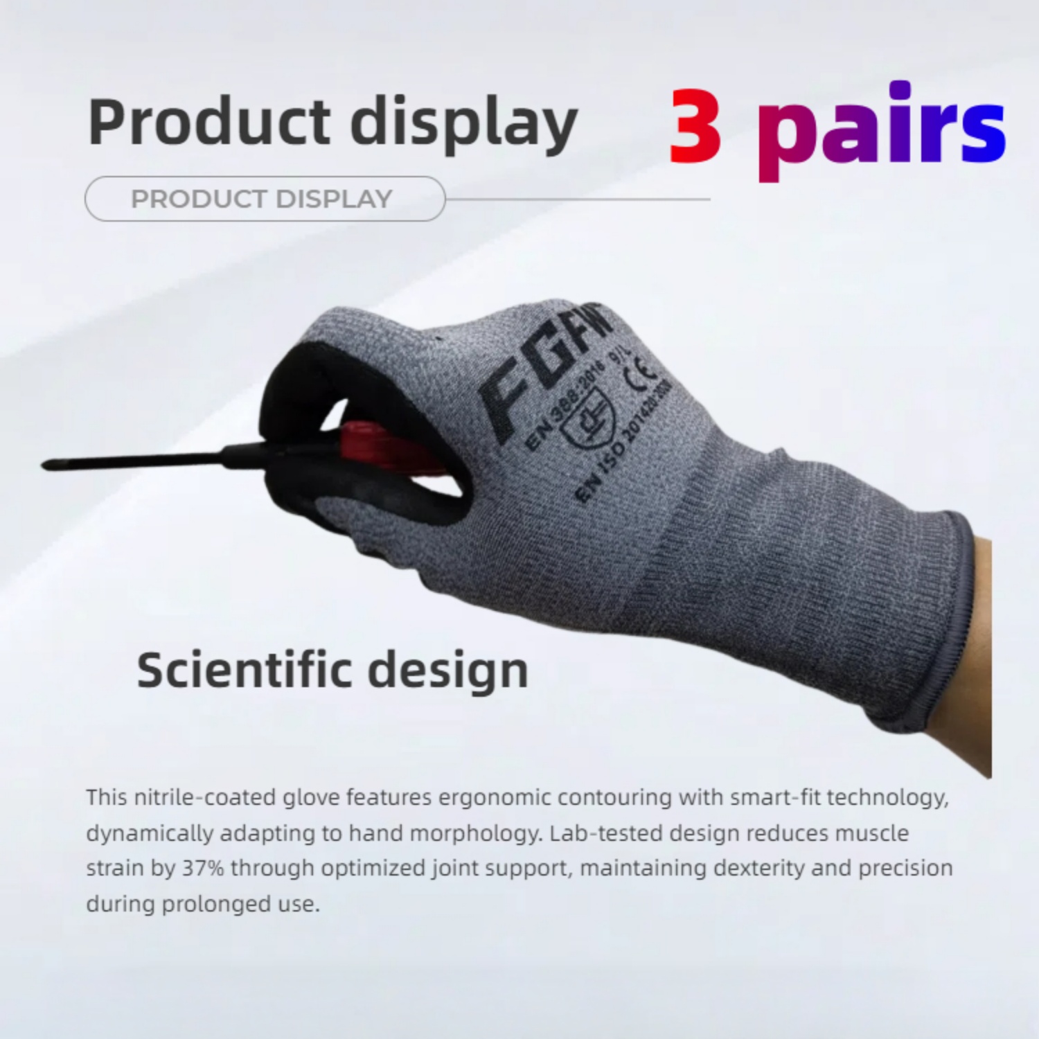 3 paires de gants de travail e - Nitrile Mechanic Glove avis et prix