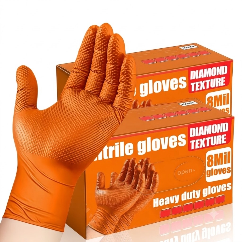 Gants en nitrile orange robust - Nitrile Mechanic Glove avis et prix