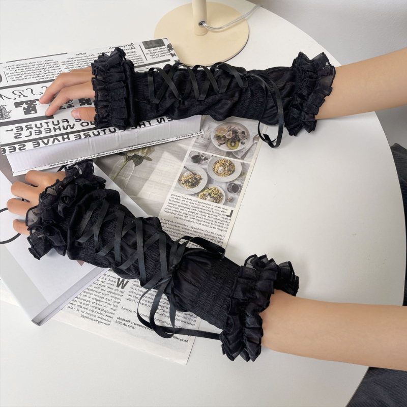 Manchettes en dentelle Lolita  - Fingerless Glove Knit avis et prix