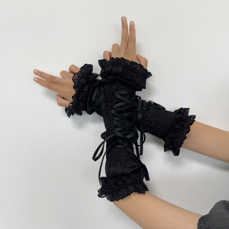 Manchettes en dentelle Lolita  - Fingerless Glove Knit avis et prix
