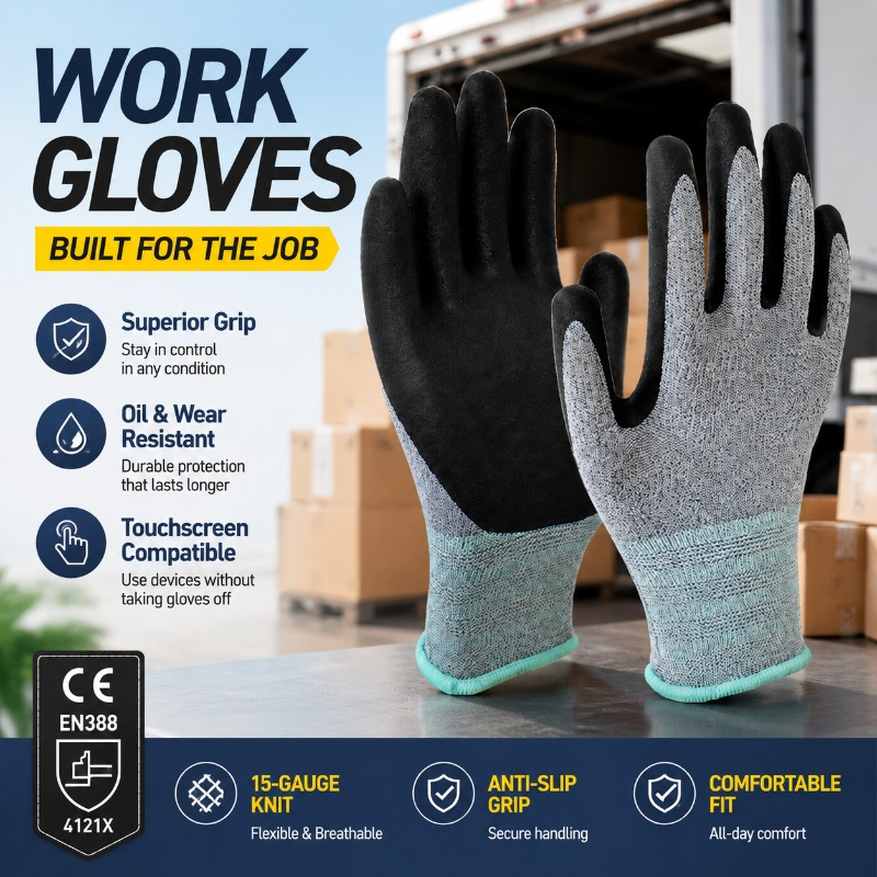 Gants de travail en polyester  - Nitrile Mechanic Glove avis et prix