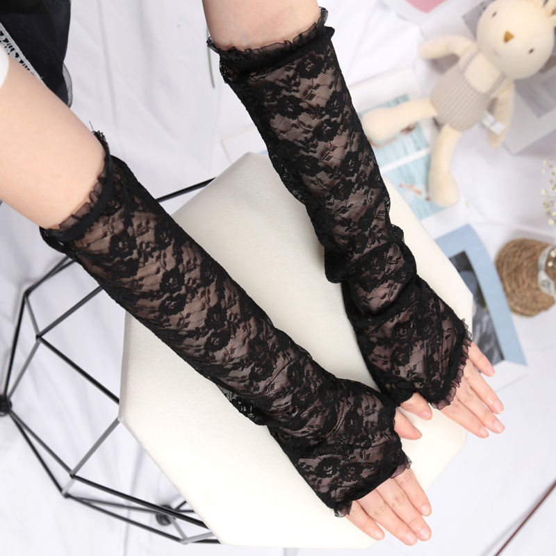 Manchons de bras en dentelle p - Fingerless Glove Knit avis et prix