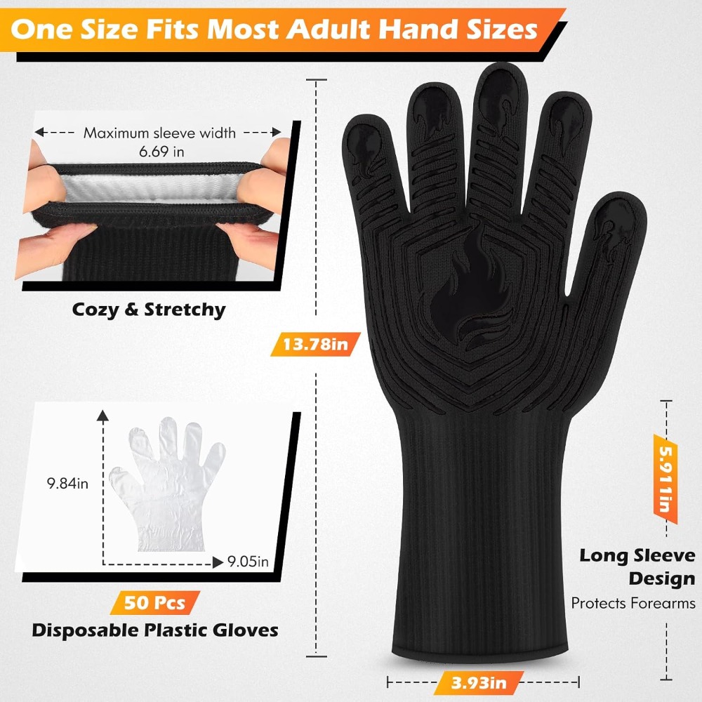 Gants de barbecue, 1472 ° Gant - Heat Resistant Glove avis et prix